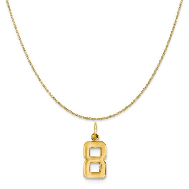 7 x 20 mm Mireval 14k Yellow Gold Casted Small Polished Number 8 Charm 7 x 20 mm Mireval 14k Yellow Gold Casted Small Polished Number 8 Charm